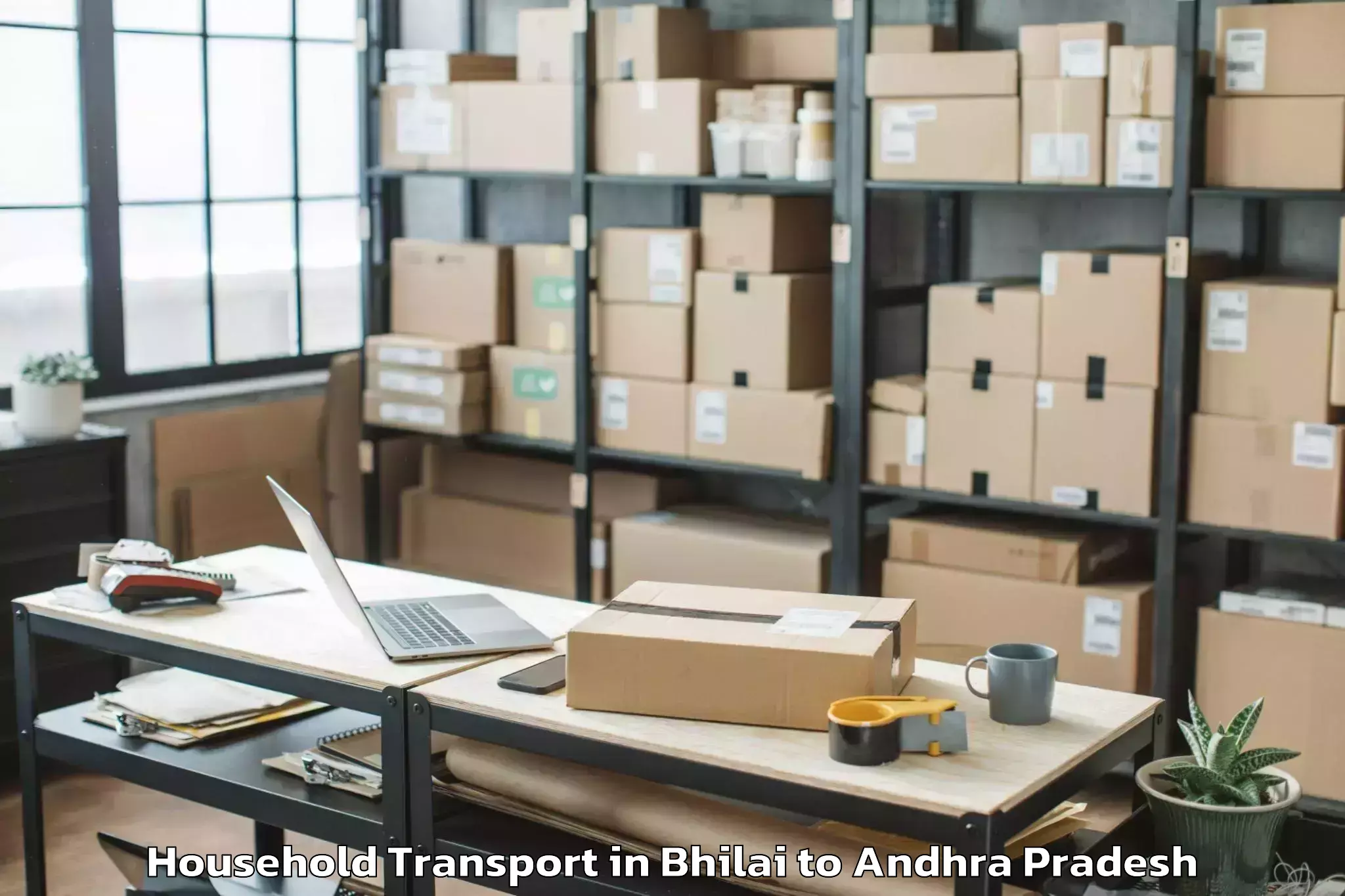 Reliable Bhilai to Bhimavaram Household Transport